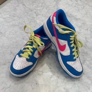 Nike Dunk low - pink and blue size 6Y